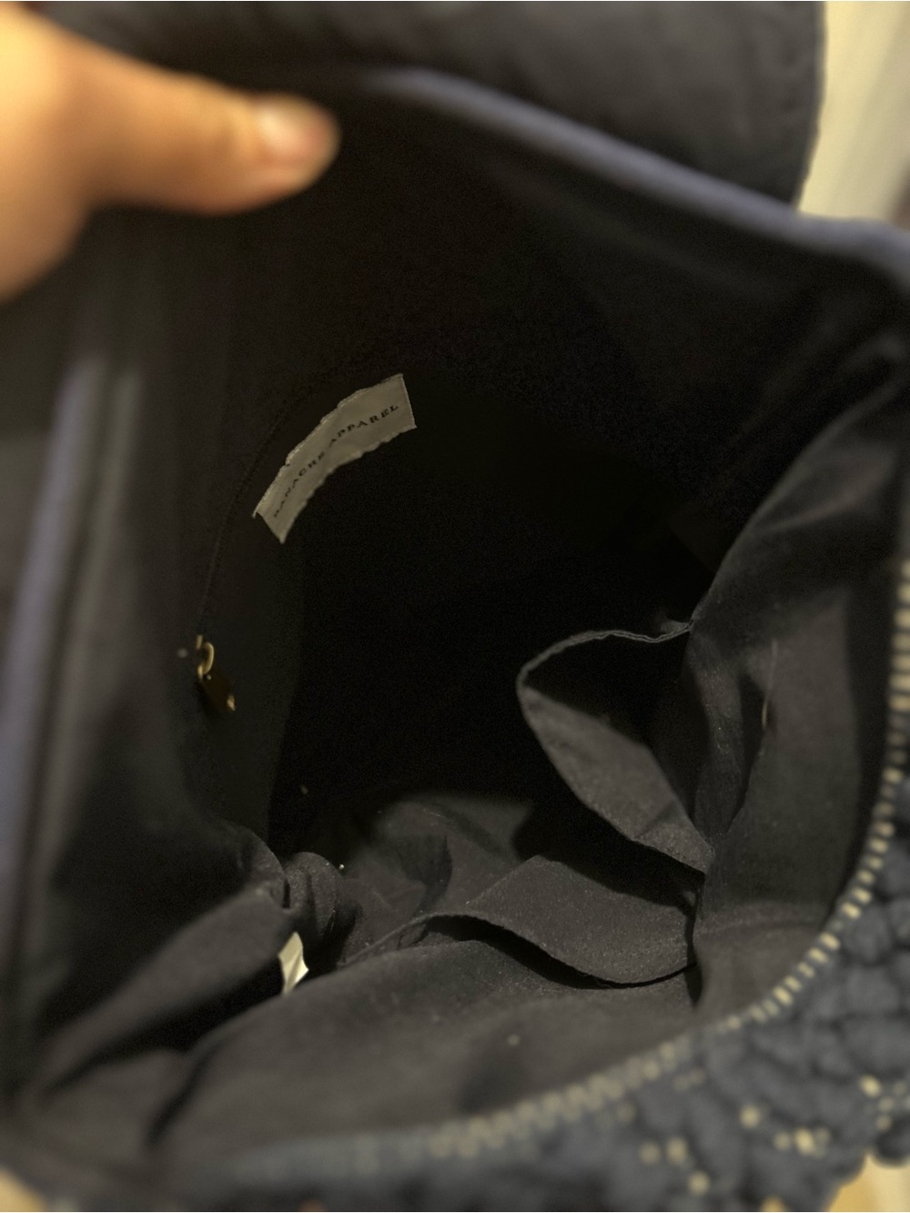 Panache Apparel Navy Diamond Pattern quilted Backpack - Picture 3 of 5